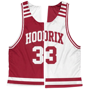 Basketball Jersey Red White Mesh Tank <b>Top</b> Sublimated Print Unisex Adult Sportswear Lightweight Team Sportswear OEM ODM Factory - Product Image 1