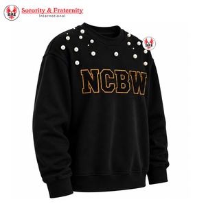 Sudadera de Cuello Redondo para Mujer de la Hermandad NCBW, Cuello Polo, Manga Larga, Bordada, Informal, Sudadera Universitaria - Product Image 5