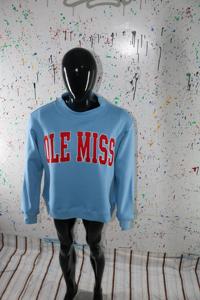 Sudadera OLE MISS con cuello simulado, 450 GSM, nombre personalizado, bordado en aplique, corte holgado, 100% algodón, felpa francesa. - Product Image 3