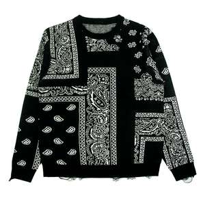 เสื้อถักไหมพรมผู้หญิงแบบสั่งทำพิเศษ คอวี ดีไซน์เนอร์ สีดำ สไตล์เรโทร - Product Image 1