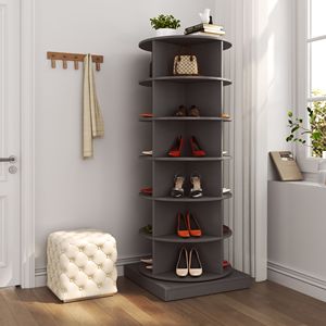 <b>Grey</b> 360 Degree Rotating 6-Layer Shoe Rack Premium Shoe <b>Cabinet</b> - Product Image 4