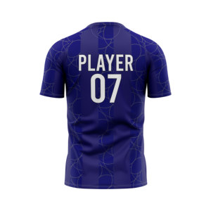 เสื้อฟุตบอลชายแบบซับลิเมชั่นสั่งทำพิเศษ ผ้าโพลีเอสเตอร์ 100% คอกลม แขนครึ่ง ผ้า 180 กรัม ระบายอากาศได้ดี เป็นมิตรกับสิ่งแวดล้อม แห้งเร็ว - Product Image 3