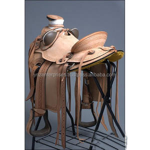 Sillín de cuero genuino Y & Z Western Wade-Sillín de caballo ecuestre duradero con herrajes de acero inoxidable - Product Image 6