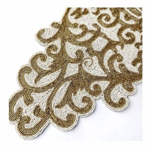 New Arrival Handmade Floral Design Glass Beaded <b>Table</b> <b>Runner</b> Elegant Beaded <b>Runner</b> For Dining Wedding Party & Everyday Use - Product Image 1