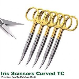กรรไกรตัดเยื่อเยื่อหุ้มประสาท TC รุ่นใหม่ของเยอรมัน ทำจากเหล็กกล้าไร้สนิมโค้งงอ สำหรับการผ่าตัดทางทันตกรรม ใช้สำหรับการตัดที่แม่นยำ ขนาดปรับแต่งได้ มาตรฐาน CE - Product Image 1