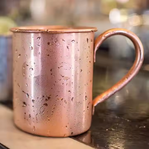 Taza de Cobre Refrigerada para Bebidas, Vaso Metálico de Pared Recta, Taza Clásica para Servir en Bares, Cafeterías y Hoteles, Vajilla al por Mayor - Product Image 1