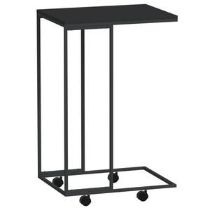 Mesa Auxiliar Pequeña Portátil en Negro Hecha de Madera Sintética y Hierro para Muebles de Sala de Estar - Product Image 2