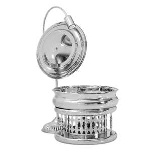 Casserole de luxe en acier inoxydable martelé doré avec couvercle, plat de service, pot isotherme, vaisselle de buffet, chauffe-plats - Product Image 3