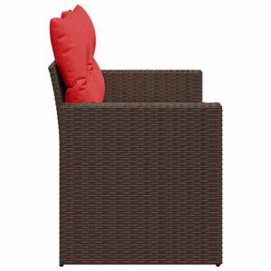 Sofá de patio de ratán sintético marrón de 2 plazas con cojines, juego de muebles de exterior duraderos - Product Image 5