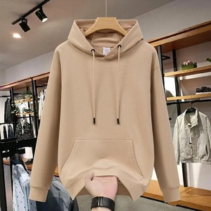 เสื้อฮู้ดผู้ชายทรงปกติ ผ้าฝ้ายเฟรนช์เทอร์รี่ สีพื้นลำลอง มีกระเป๋าหน้า ใส่ได้ในฤดูใบไม้ร่วง ปี 2027 - Product Image 4