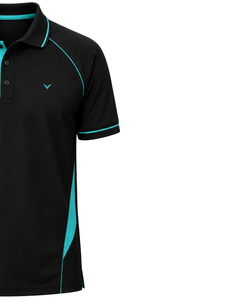 Camiseta Polo Deportiva Negra y Cian Personalizada para Hombre, Camiseta de Golf de Secado Rápido, Transpirable, Informal y Deportiva - Product Image 4