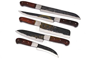 Custom Hand Forged Kitchen <b>Knife</b> <b>Set</b> – High Carbon Steel Chef <b>Knives</b> with Wooden Handle - Product Image 4