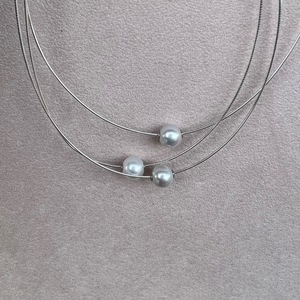 Collar de Hueso de Serpiente Plateado Ligero de Lujo de Verano con Perla Real que Exuda Extrema Simplicidad y Temperamento - Product Image 3