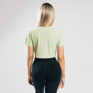 2026 Summer O-Neck <b>Crop</b> <b>Top</b> Women's Jersey Regular Fit Casual Style Embroidery Appliques Comfortable 100% Organic Cotton - Product Image 3