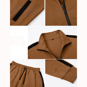 Men's Athletic Full <b>Zip</b>-<b>Up</b> Tracksuit Set 100% Cotton Streetwear Winter Fashion Workout Sweat suit Men's Athletic Jacket and Pant - Product Image 6