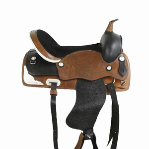 Silla de montar western prémium de cuero con asiento profundo para equitación de sendero, equipos de carreras de caballos western, sillas de montar para equitación western - Product Image 1