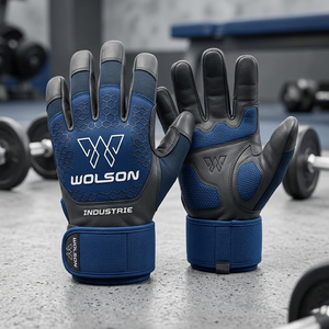 Weight Lifting <b>Full</b> Finger Gym Gloves Breathable Anti <b>Slip</b> Grip Workout Fitness Training Support Gloves for Daily Exercise. - Product Image 3