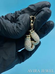 Joyería Hip Hop Unisex, Plata de Ley 925, Chapado en Oro Amarillo, Colgante de Moissanita, Sin Níquel, Sin Plomo, para Hombre y Mujer, GRA - Product Image 3