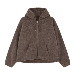 Veste zippée en borgue marron délavé avec capuche et poches pour homme, vêtement d'extérieur élégant et chaud, parfait pour les activités de plein air - Product Image 1