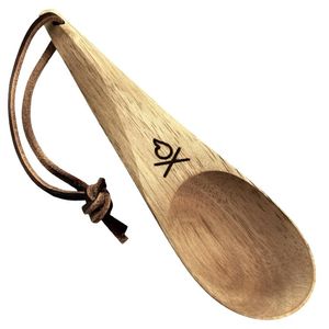 Ensemble d'outils de service pour salade en bois rustique, artisanal et écologique, dans un pot en céramique - Product Image 2