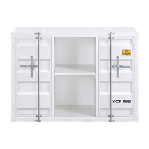White Server with Open <b>Shelving</b> and 2 Cabinets for <b>Display</b> & China Storage - Product Image 2