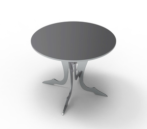 โต๊ะอาหารทรงกลมโลหะหรูหราพร้อมฐานรองรูปทรงคลื่นแบบออร์แกนิกสำหรับห้องรับประทานอาหารที่บ้าน - Product Image 1