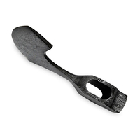 Burraq Hachette de fendage à dos plat en acier Damas, qualité industrielle supérieure, faite à la main, avec étui en cuir, pour le camping