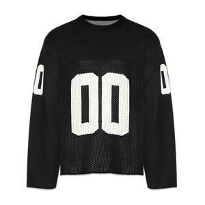 T-shirt en tricot à manches courtes avec logo personnalisé, crochet ajouré, maillot de football ou de basketball, 100% polyester, séchage rapide, respirant - Product Image 1