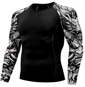 Maillot de bain anti-UV pour homme, manches longues, protection solaire UPF 50+, tissu performant, séchage rapide, léger, pour MMA. - Product Image 2