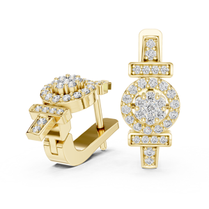 UNIQUE LAB GROWN ROUND DIAMOND <b>EARRINGS</b> WITH <b>CLIP</b> <b>ON</b> SET IN 18KT YELLOW GOLD FOR DAILY USE PARTY WEAR GIFTING FOR WOMEN - Product Image 1