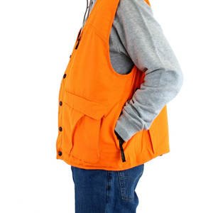 Gilet de chasse orange pour homme, sans manches, multi-poches, respirant, en polyester, pour l'automne - Product Image 3