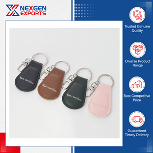 Porte-clés en cuir PU de luxe, fabrication directe d'usine - Qualité supérieure, très résistants, taille personnalisée, design promotionnel, cadeaux en gros - Product Image 2