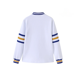 Custom Albany State <b>White</b> Fleece <b>Cardigan</b> Men's Embroidered Logo Striped Trim Wholesale Fraternity Wear School & Collegiate - Product Image 6