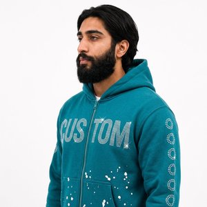 Fabricante de Sudaderas Personalizadas para Hombre, Sudadera con Capucha de Algodón con Estampado en Relieve, Hombros Caídos, Marca Propia, Venta al por Mayor en EE. UU. - Product Image 2