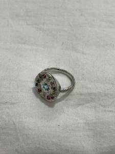 925 Sterling <b>Silver</b> Micro Pave Rhodium Plated Vintage Colorful Gemstone Multi Stone <b>Statement</b> <b>Ring</b> for Women Party Jewelry - Product Image 3