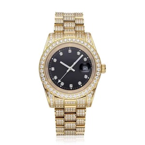 Fully Iced Out Stainless Steel Quartz Movement Mossanite Watch From India Manufacturer VVS Moissanite Diamond Watch - Product Image 4