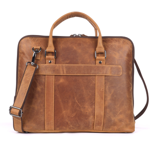 Best Quality Brown Leather Laptop <b>Bag</b> Sleeve Portable <b>Computer</b> Case Minimalist Business Travel Pouch From India - Product Image 6