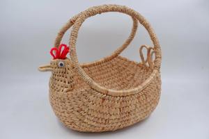 Panier à poules en jacinthe d'eau tressée, fait main, panier de rangement, vente en gros, écologique, fabriqué au Vietnam - Product Image 2