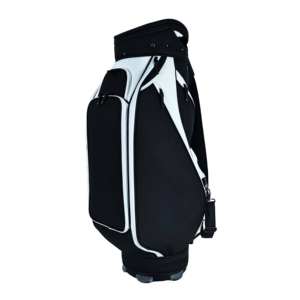 Sac de golf Bagnex Classic noir et blanc, 6 compartiments, léger, pliable, grande capacité, en cuir PU mat de qualité supérieure, imperméable - Product Image 1