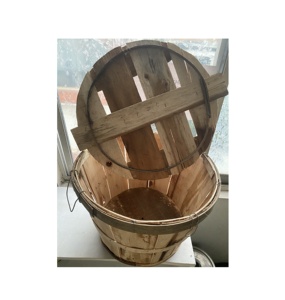 Eco-Friendly Split Wood Lobster Trap <b>Basket</b> <b>with</b> <b>Lid</b> Natural SEAFOOD STORAGE Containers Supplier Sustainable Wooden <b>Baskets</b> - Product Image 3