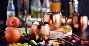 Copper cocktail cup set for elegant gourmet beverage <b>tables</b> hammered finish metal cups durable reusable premium bar mugs - Product Image 6