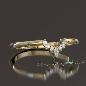 Women Wedding Band | <b>Stacking</b> <b>Ring</b> | Classic Moissanite Band | Women Matching Band | <b>Ring</b> Enhancer - Product Image 5