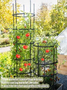 Obélisque en forme de rose, noir, robuste, tour de jardin en métal rond, treillis pour plantes - Product Image 2