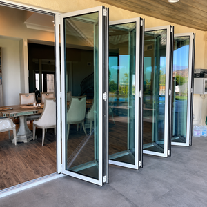 Portes pliantes en verre et aluminium modernes de grande taille, les plus vendues en Europe, avec fonction imperméable, pour chambre et salle de bain, usage commercial - Product Image 1