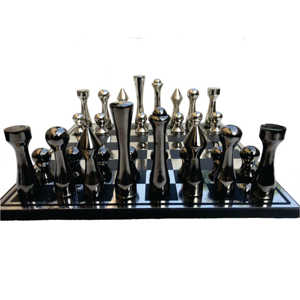 Juego de Ajedrez de Metal de Lujo al por Mayor, Tablero Metálico Moderno de Latón Cromado, Piezas de Ajedrez Pesadas de Alta Gama Personalizadas, Juego de Ajedrez de Regalo - Product Image 5