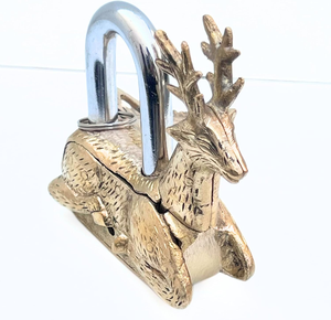 Cadenas en laiton fait main avec clés, style vintage décoratif, pour porte, armoire, portail, boîte, quincaillerie de sécurité domestique - Product Image 2