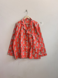 Ensemble de pyjama pour femmes avec chemise et pantalon en coton, imprimé animal, avec pochette, confortable pour se détendre et dormir - Product Image 6