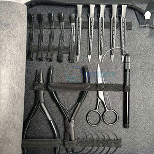 Pince à extensions capillaires en acier inoxydable, outil à micro-anneaux à 2 trous, argenté, durable, pour salon professionnel, vente en gros - Product Image 2