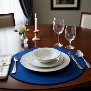Decorative Oval Polyester Cotton Placemats for Modern Dining <b>Tablemats</b> Boutique Home Furnishing Decor - Product Image 1