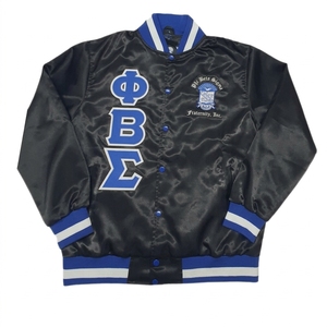 Fraternity Satin Varsity <b>Jacket</b> Green <b>White</b> Embroidered Lettering Stand Collar Full Sleeve 100% Custom - Product Image 6